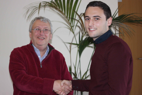 Prof. Josef Lauri presenting award to Mr Stefan Scerri